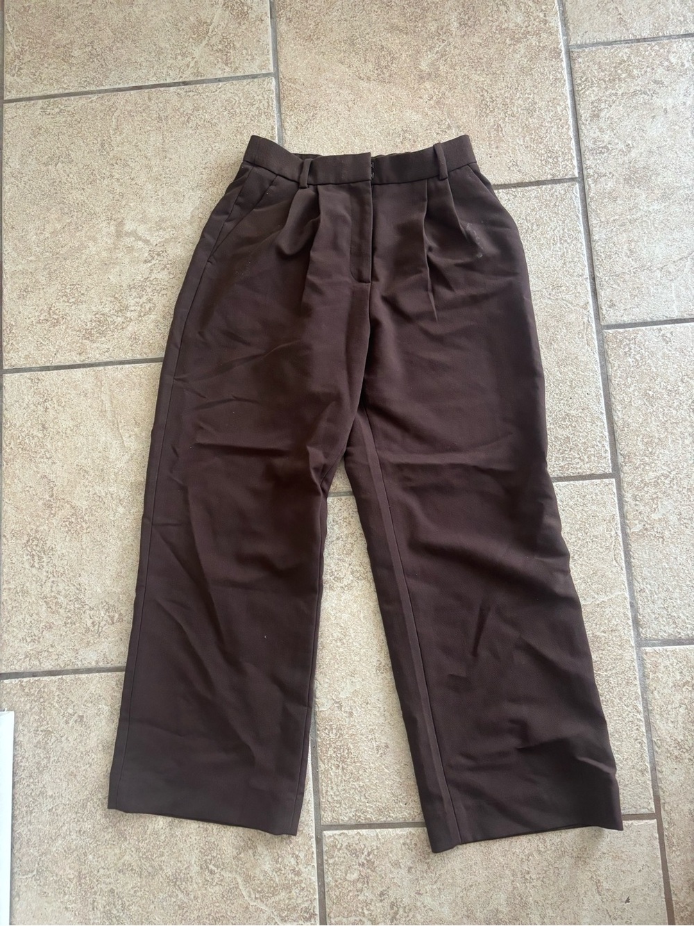 Abercrombie & Fitch Brown Straight-Leg Tailored Curve Love Pants